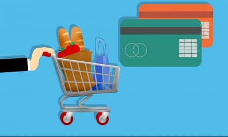 Grocery shopping with card linked offers.
