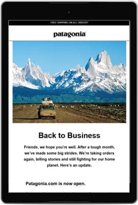 Patagonia has quickly adapted to adjust to new customer expectations.