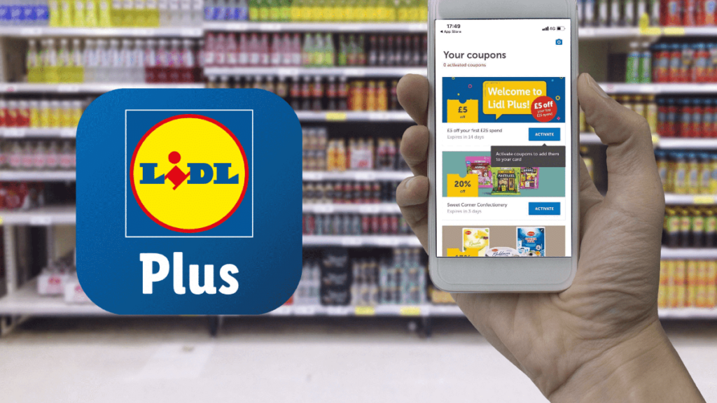 A photo of the Lidl Plus mobile app in action.