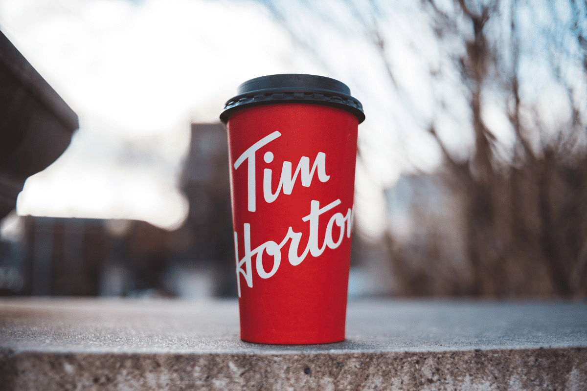 disposable coffee cup from tim hortons